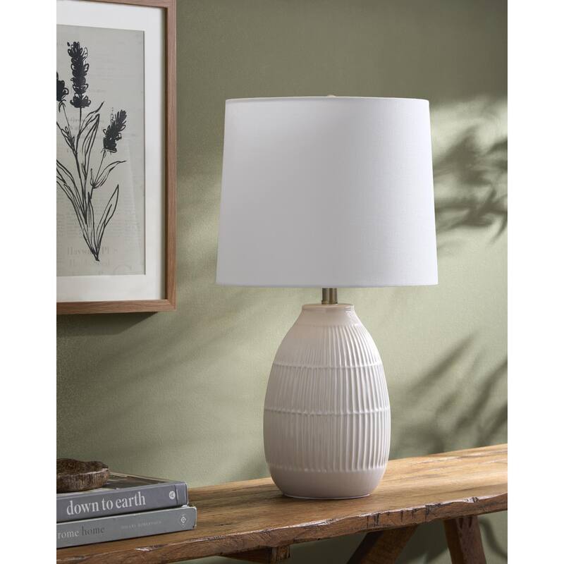 Livabliss Soleny Traditional Accent Table Lamp - White