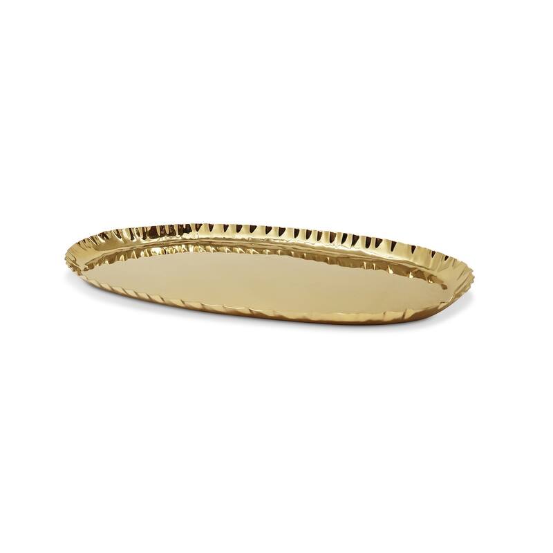 Crushed Oblong Tray 17.5"L Stainless Steel