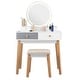 preview thumbnail 4 of 5, Gymax Makeup Dressing Vanity Table Set w/ Touch Screen Dimming Mirror - See Details