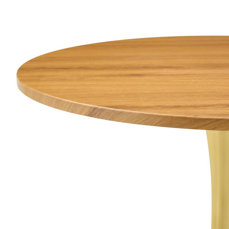 Round Thickened Table Top Coffee Table, Metal Pedestal Side Table Modern Bistro Table