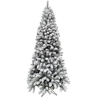 Fraser Hill Farm 7.5-Ft. Flocked Alaskan Pine Christmas Tree