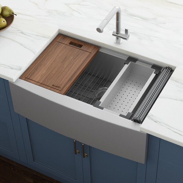 Shop Ruvati 33-inch Apron-front Workstation Farmhouse ...