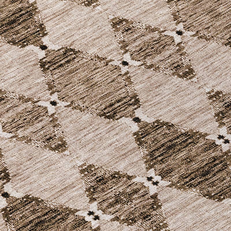 Machine Washable Indoor/ Outdoor Chantille Modern Boho Damask Rug