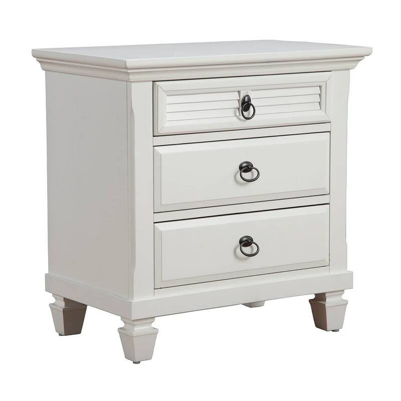 White 3 Drawer 28 in. W Nightstand with Sturdy Hardware and Ample Storage