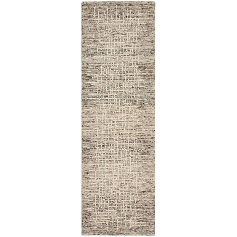 Nourison Vail Textured Wool Modern Crosshatch Area Rug