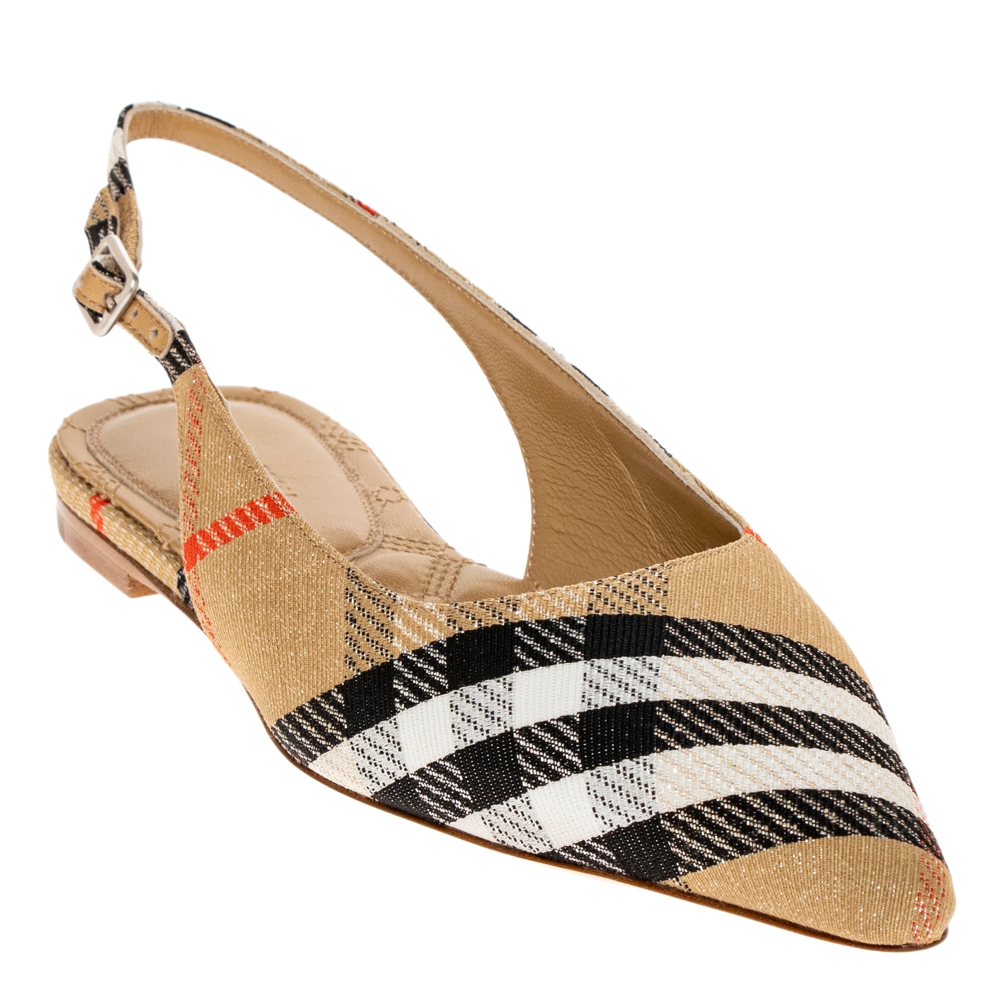Burberry Check Birdie Flats - Overstock - 42978842