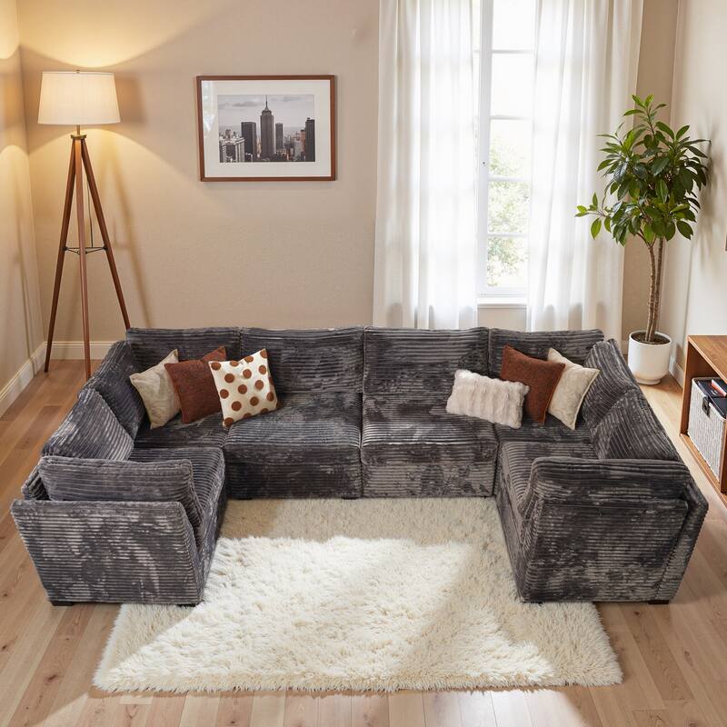 OVIOS Corner Plush Sofa - PlushGrey