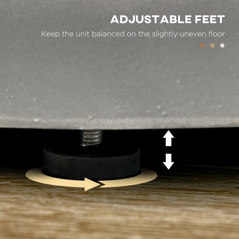 Round Side Table Nightstand With 4 Adjustable Feet