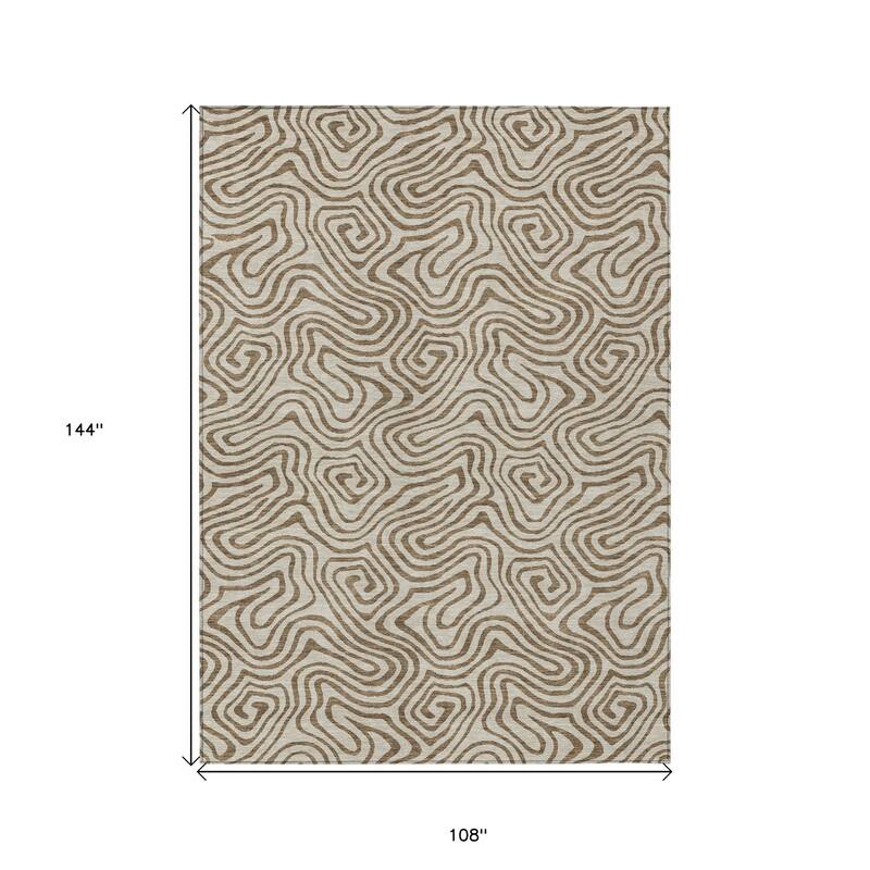 HomeRoots Abstract Transitional Rectangle Outdoor Rug