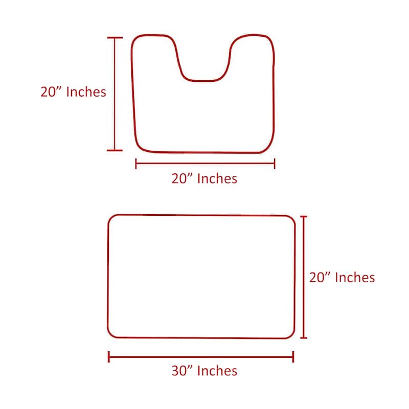 2 Piece Set Dark Grey Soft Cozy Plush Chenille Bath Mat Bathroom Rug