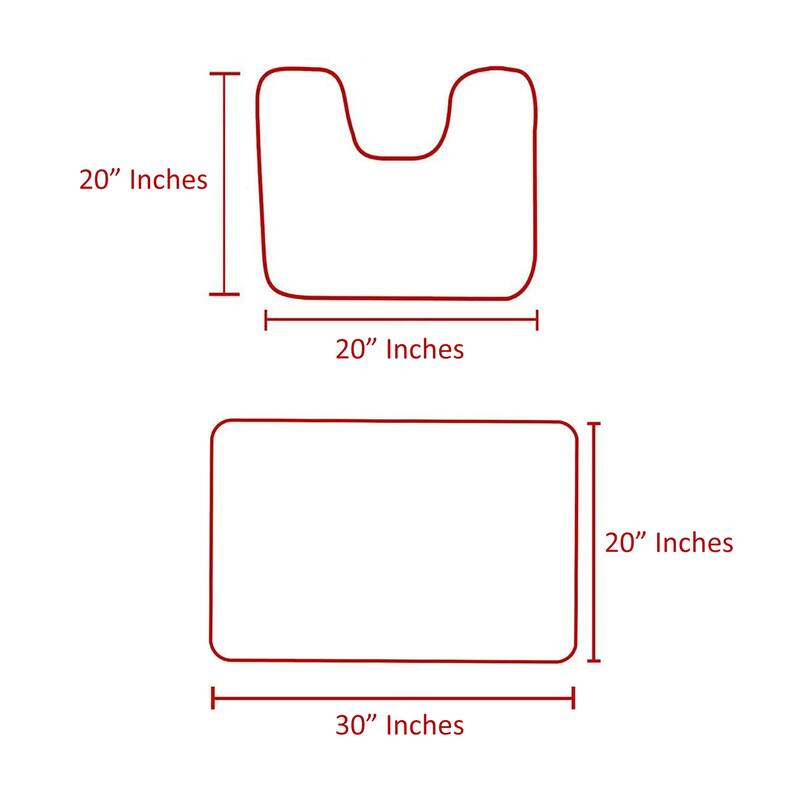 2 Piece Set Pumpkin Soft Cozy Plush Chenille Bath Mat Bathroom Rug