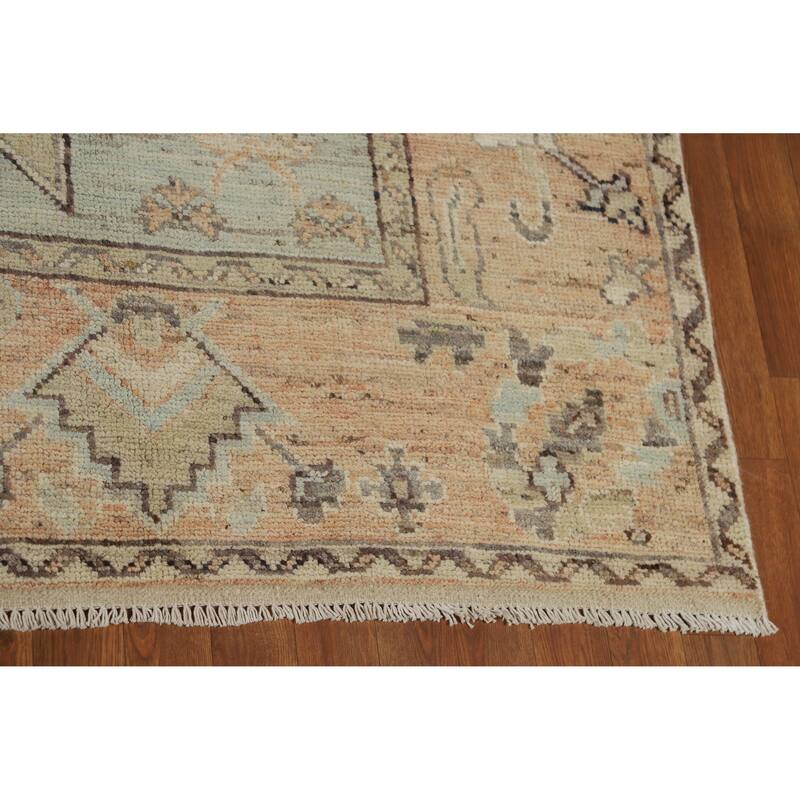 Vegetable Dye Oushak Turkish Rug Hand-Knotted Transitional Wool Carpet - 8'5" x 10'0"