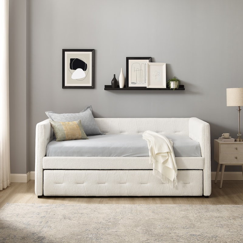 Corvus Somme Tufted Upholstered Daybed with Trundle