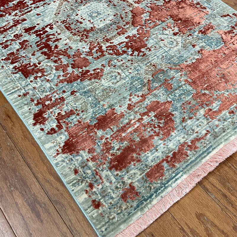 HERAT ORIENTAL Turkish Modern Erased Design Wool & Silk Rug - 2' x 2'11"