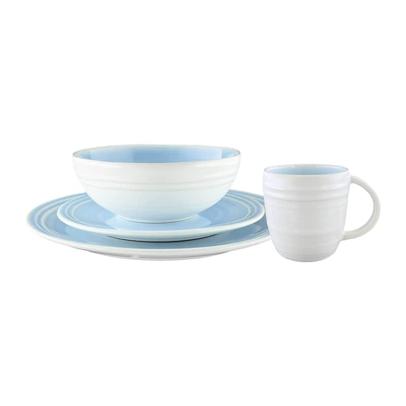 Lines 4-Piece Place Setting - Blue