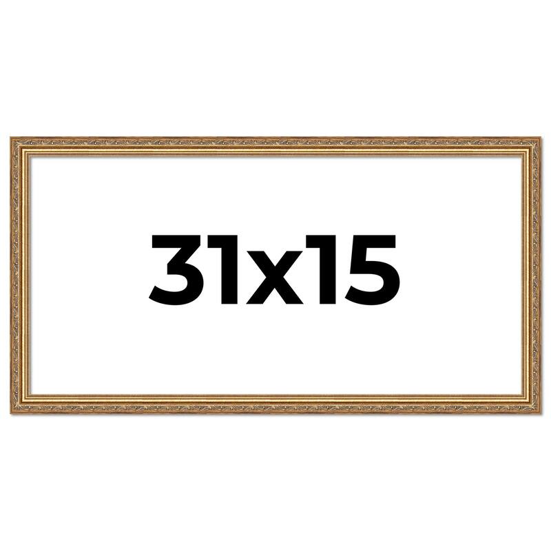 31x15 Frame Red Solid Wood Picture Frame Width 1.75 Inches | Interior Frame Depth 1 13/16 Inches