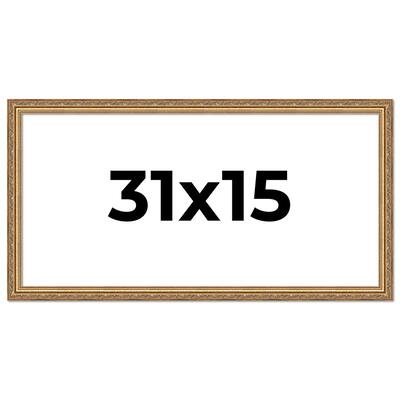 31x15 Frame Red Solid Wood Picture Frame Width 1.75 Inches | Interior Frame Depth 1 13/16 Inches