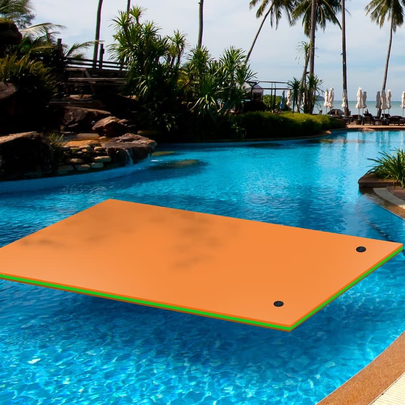 Moasis 12' X 6' Lily Pad Floating Mat Water Mat Inflatable Rafts Lily Pad Pools Beach XPE Floating Island - 12' X 6'