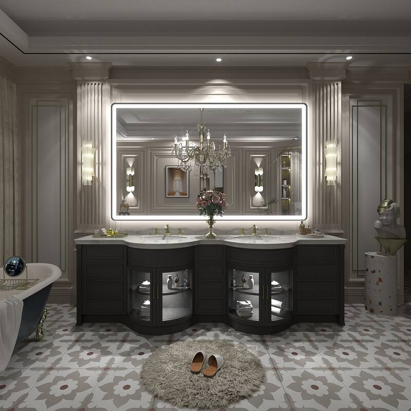 UL Certified Front & Back LED Anti-Fog Tempered Glass Framed Bathroom/Vanity Mirror 3-Year Warranty