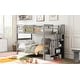 preview thumbnail 12 of 36, Contemporary Modern Style Twin Over Twin Bunk Bed with Storage Staircase,Solid Wood Bed with Full-Length Guardrail