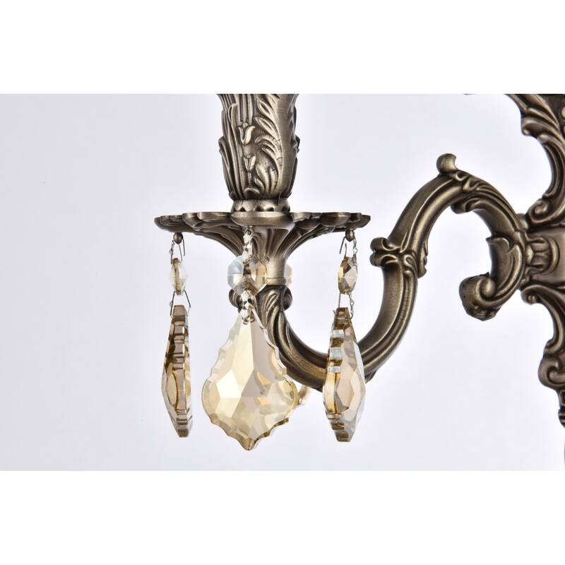 Elegant Lighting 9602W10-GT/RC Monarch 2 Light 12" Tall Wall Sconce