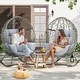 preview thumbnail 2 of 35, Moasis Cushioned Egg Chair with Rocker, PE Wicker