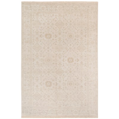 Ainsley Hand-Knotted 6x9 Bordered Wool Viscose Area Rug - 6' x 9'