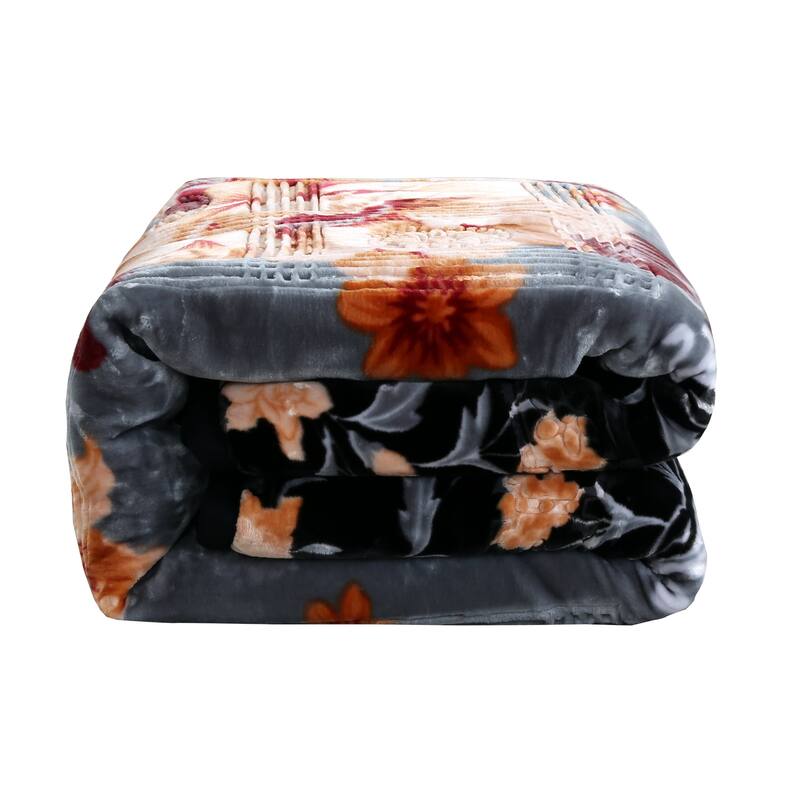 Empyrean Velvet 2 Ply Heavy Reversible Printed Raschel Blanket