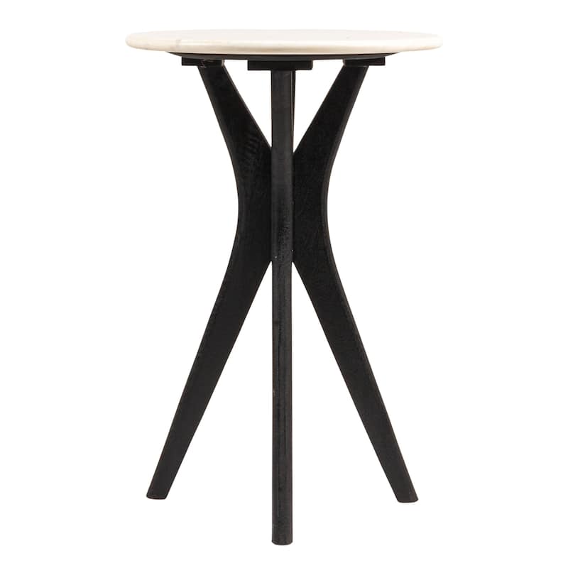 Owen Mango Wood and Marble Martini Accent Table