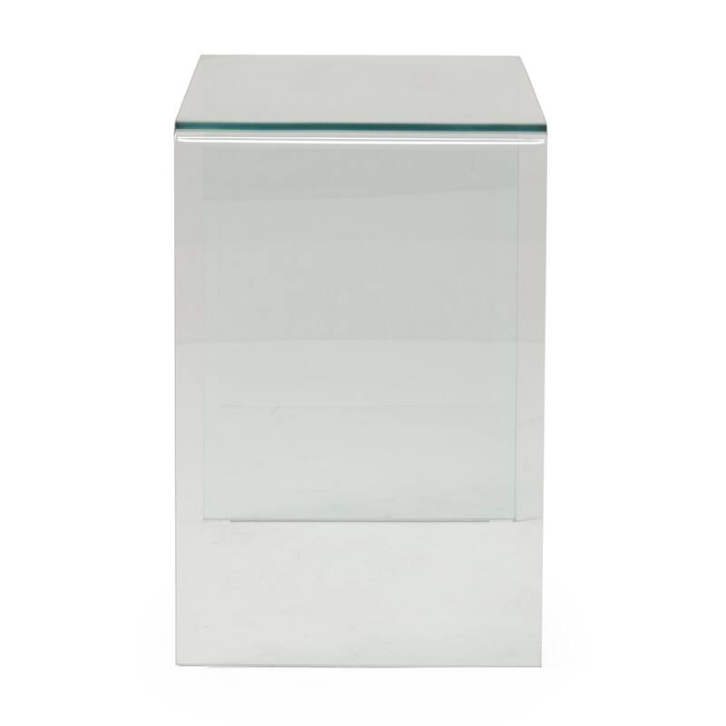 39.37" TV Stand with Open Back Design & Glass Shelf for TVs Up to 39"