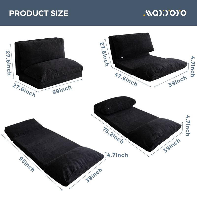 Corduroy Bean Bag Folding Sofa Bed