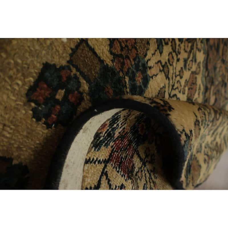 Hand Knotted Oriental 100% Wool Carpet Traditional Floral Beige & Ivories Hamedan Area Rug - 6' 7'' X 6' 6''