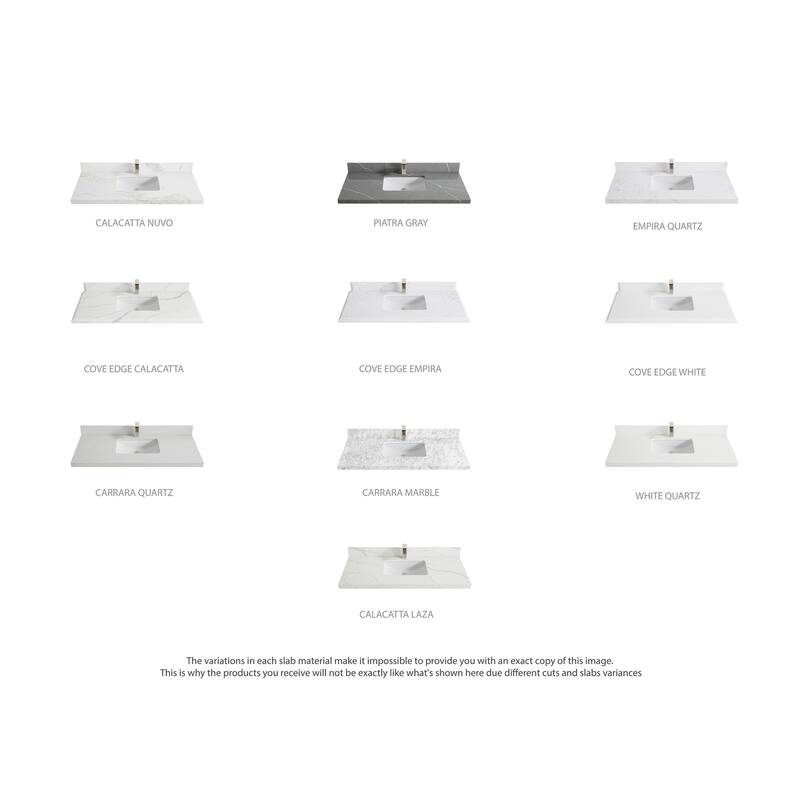 Willow Collection 48 in W x 22 in D x 36 in H Boston Single Bowl Sink Bathroom Vanity with Countertop