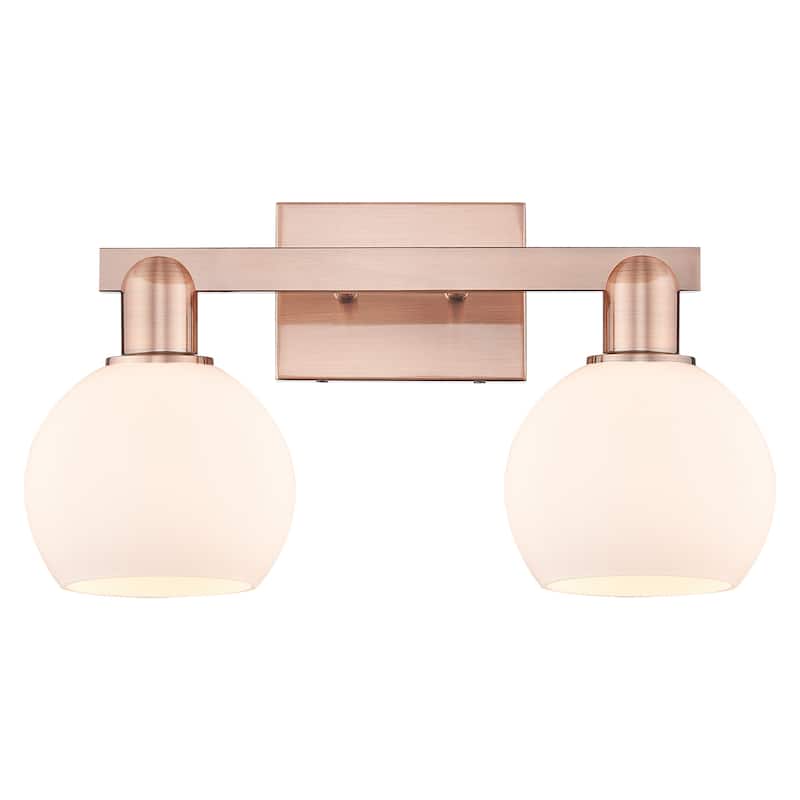 Innovations Lighting 716-2W-10-17 Athens Vanity Athens 2 Light 17" - Antique Copper / Matte White
