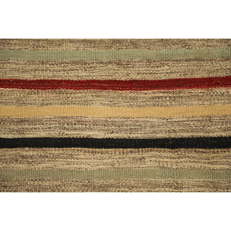 Hand Woven Oriental 100% Wool Carpet Southwestern Tribal Multi-Colored Kilim Area Rug - 9' 7'' X 6' 6''
