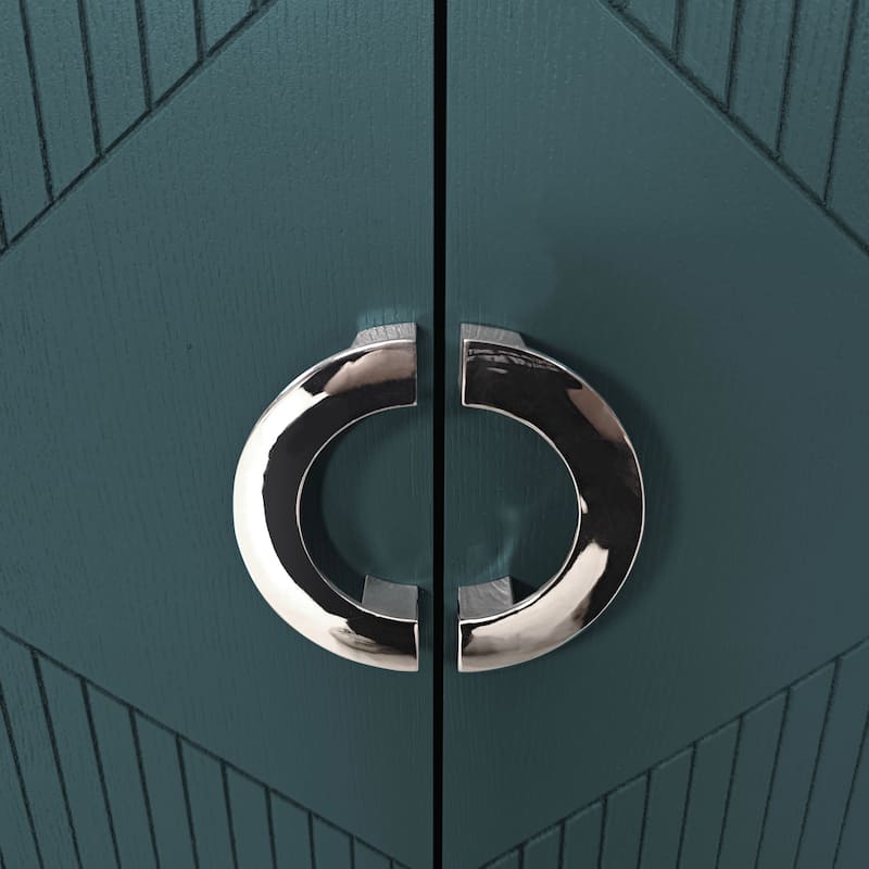 Stylish and Functional 4-Door Storage Cabinet with Adjustable Shelves