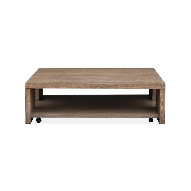 Magnussen Home Conway Spiced Brown Square Cocktail Table With Casters - 54''W x 54''D x 16.5''H