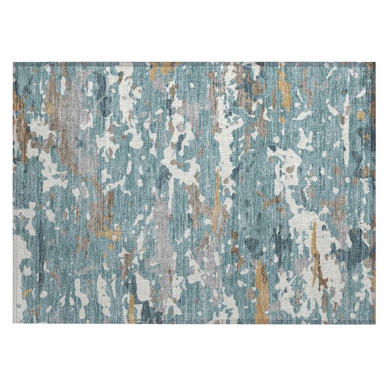 Machine Washable Indoor/ Outdoor Modern Calhan Chantille Rug