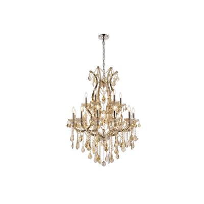 Maria Theresa 19 light Golden Teak Chandelier Golden Teak (Smoky) Roy - One Size