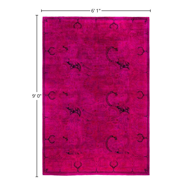 Overdyed One-of-a-Kind Hand-Knotted Area Rug - Pink - 6' 1" x 9' 0"