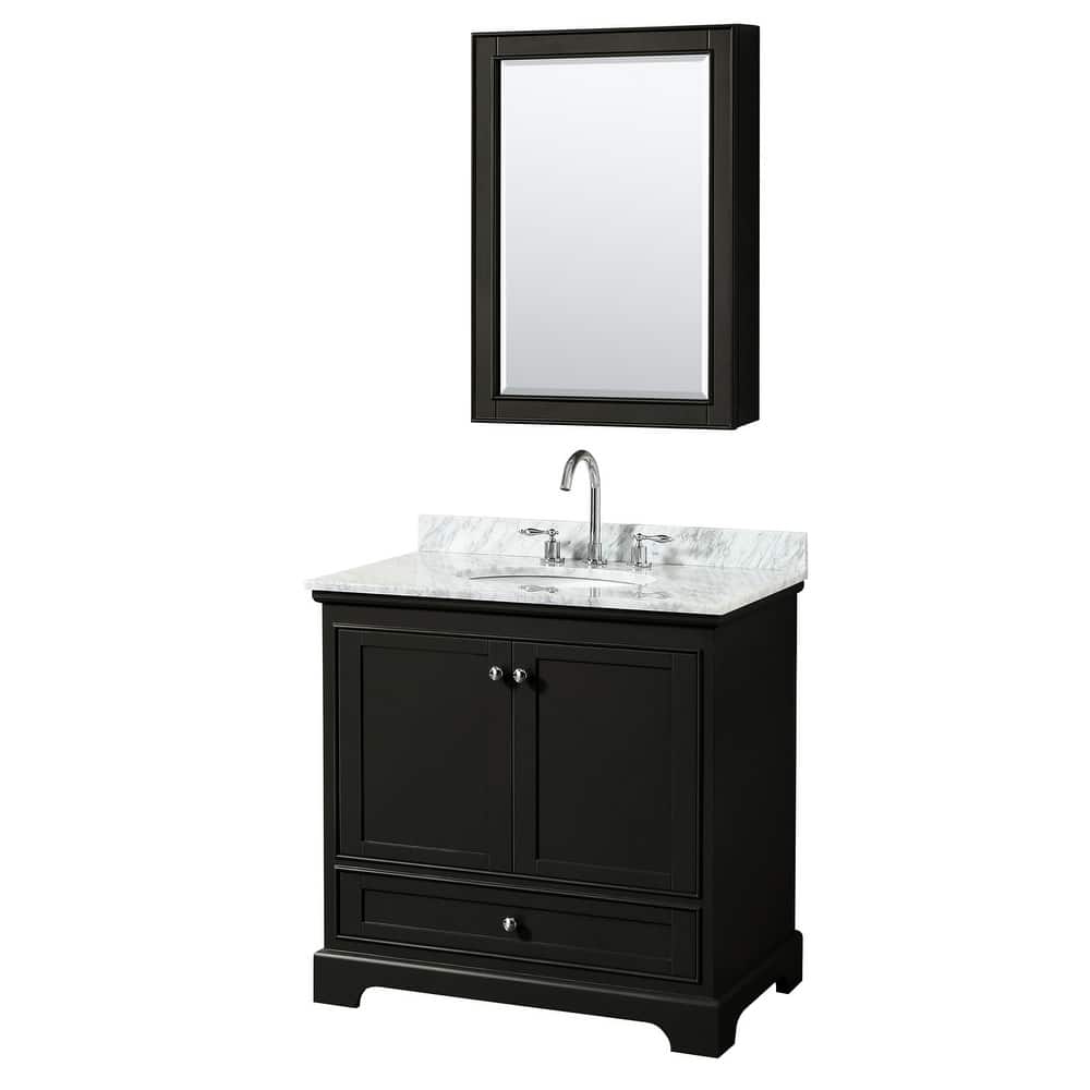 Wyndham Collection Deborah 36" Free Standing Single Vanity Set with
