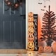 preview thumbnail 4 of 10, Glitzhome 42"H Lighted Halloween Wooden Pumpkins Porch Sign with Timer