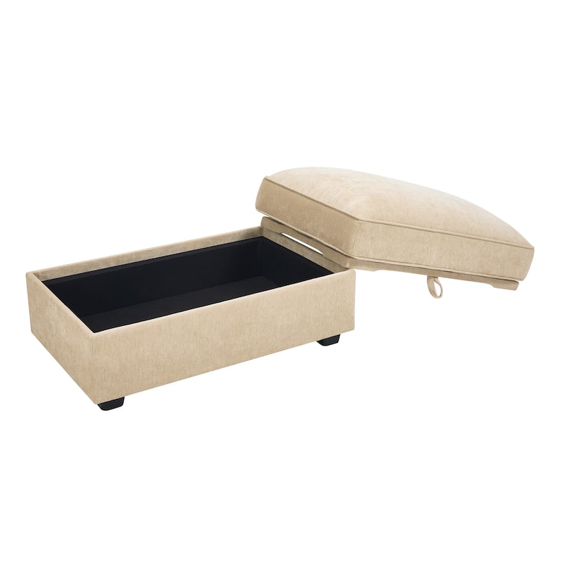 Rossetta Chenille Classic Color Matching Stylish Ottoman with Hidden Storage Spaces