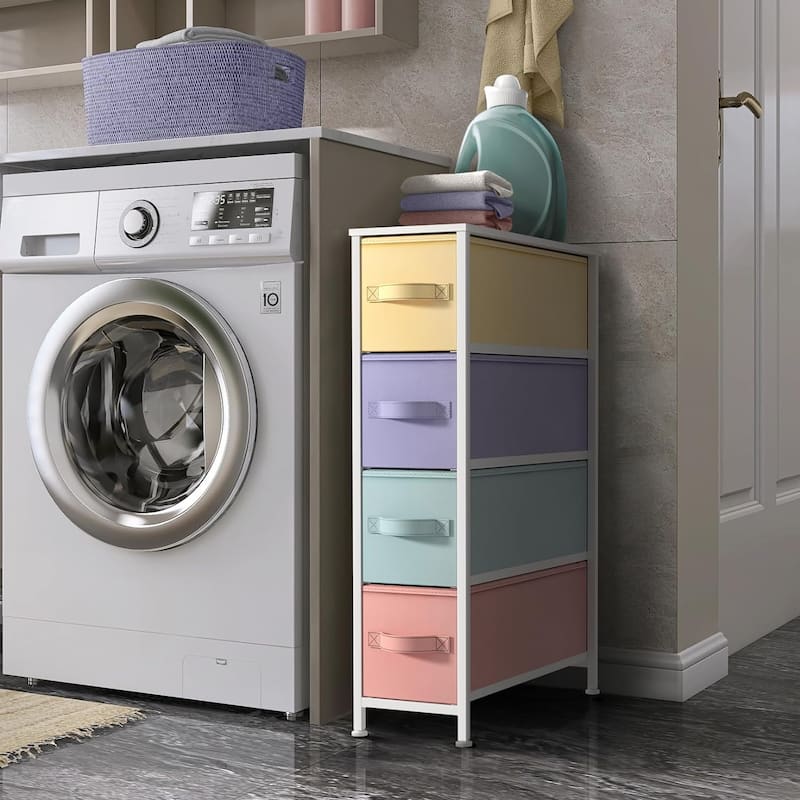 Narrow Dresser Tower with 4 Drawers - Vertical Storage for Bedroom