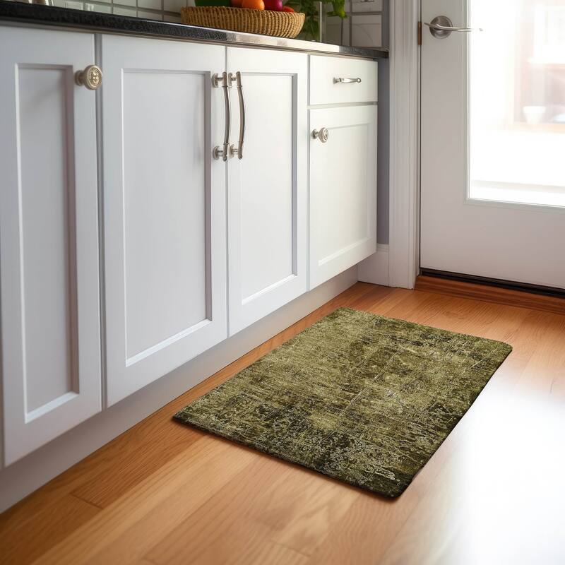 Premium Washable Super Soft Solid Abstract Mayfield Rug - Brown - 1' 8" x 2' 6" - Rectangle