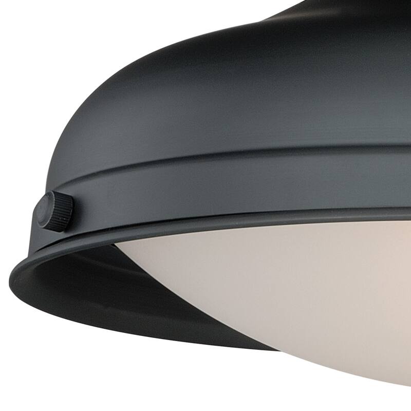 Keenan 12.25-in W Bronze Farmhouse Barn Dome Semi Flush Mount Ceiling Light - 12.25-in W x 9.5-in H x 12.25-in D