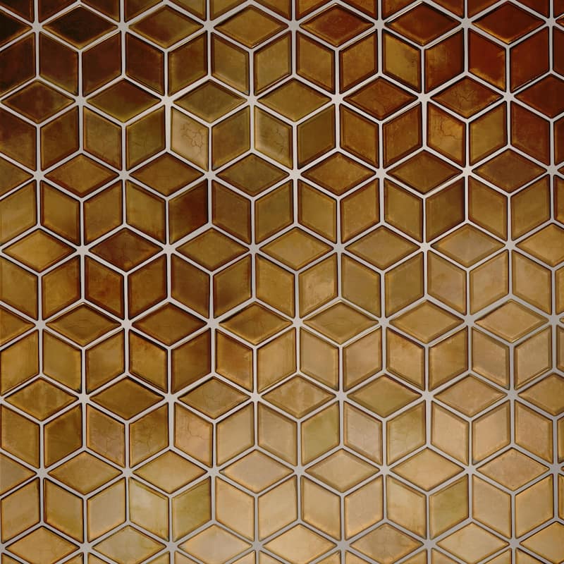 Merola Tile Hudson Rhombus Gold 10-1/4" x 11-3/4" Porcelain Floor and Wall Tile