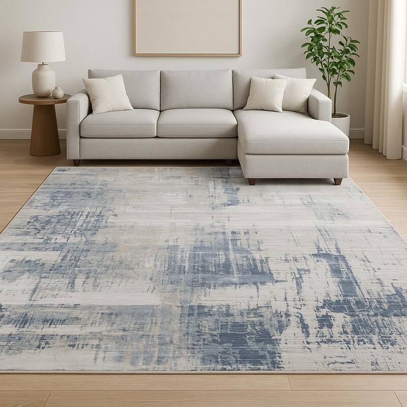 HomeRoots Abstract Contemporary Rectangle Area Rug - 120.00 in. x 96.00 in. x 0.25 in. - 120.00 in. x 96.00 in.  x 0.25 in.