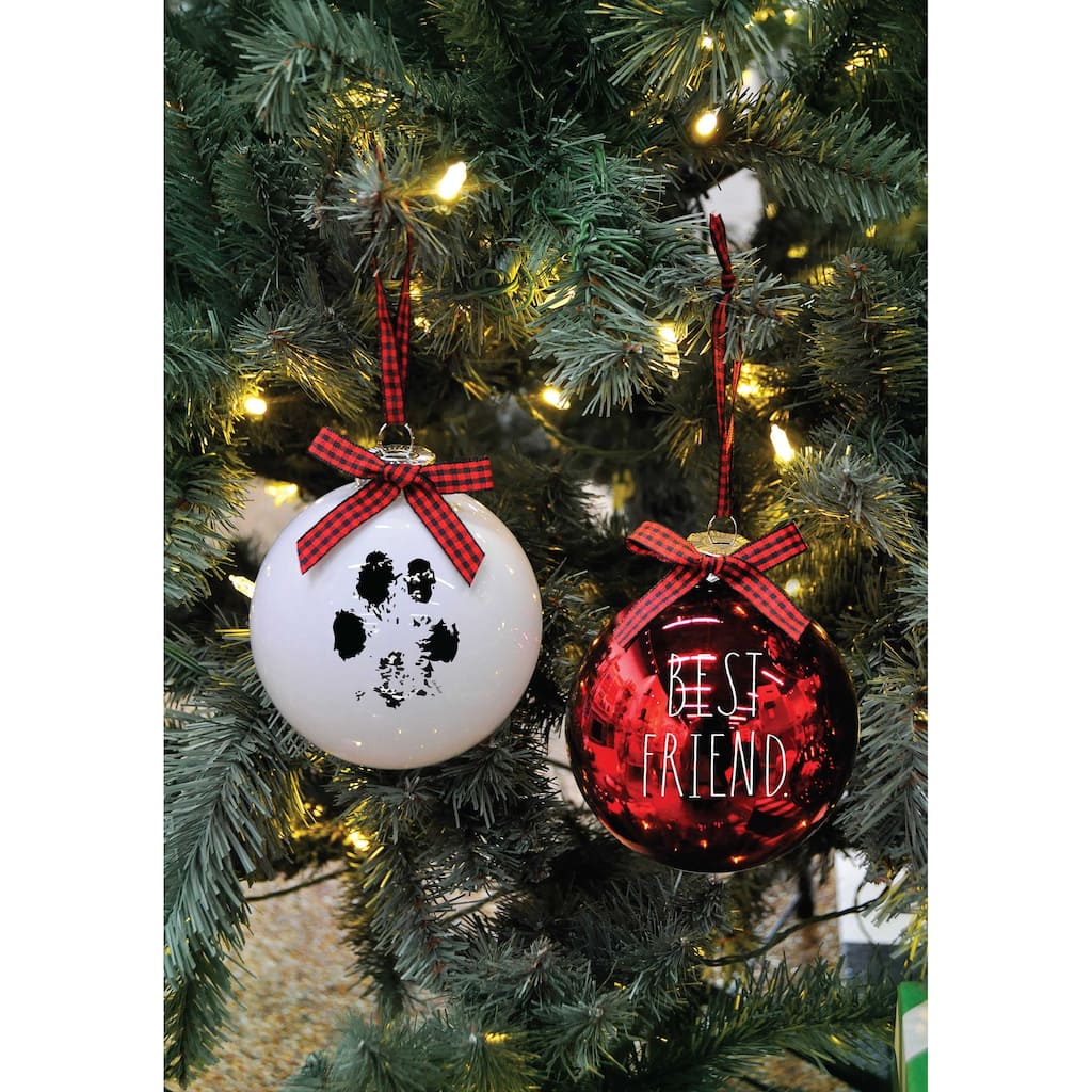 Rae Dunn Set of 2 PET THEMED CHRISTMAS Ornaments