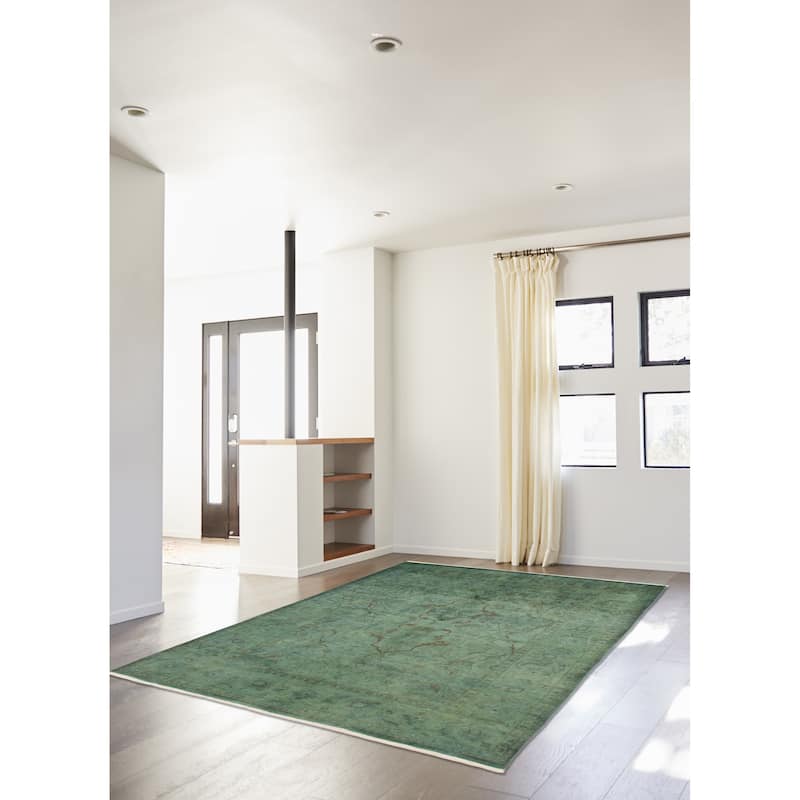 ECARPETGALLERY Hand-knotted Vibrance Teal Wool Rug - 5'11 x 8'8